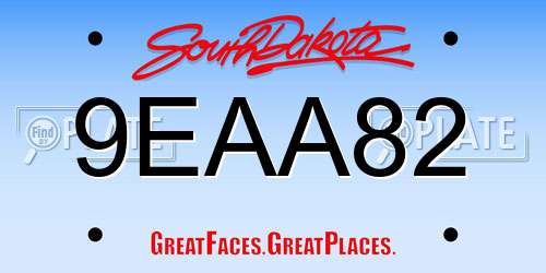 9EAA82 South Dakota License Plate