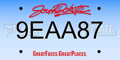 9EAA87 South Dakota License Plate