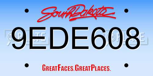 9EDE608 South Dakota License Plate