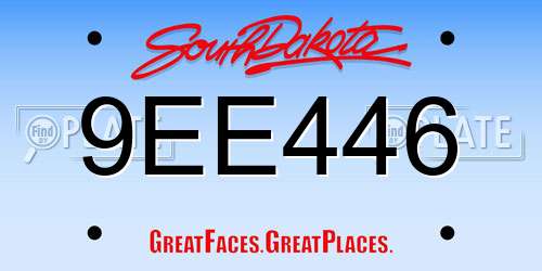 9EE446 South Dakota License Plate