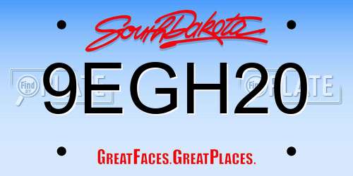 9EGH20 South Dakota License Plate