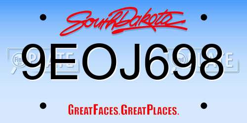 9EOJ698 South Dakota License Plate