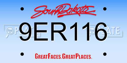 9ER116 South Dakota License Plate