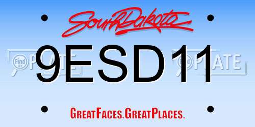 9ESD11 South Dakota License Plate