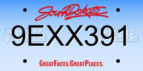 9EXX391 South Dakota License Plate