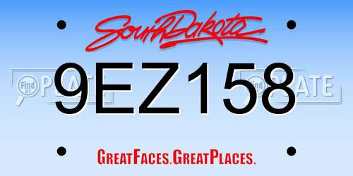 9EZ158 South Dakota License Plate
