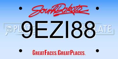 9EZI88 South Dakota License Plate