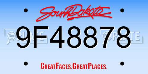 9F48878 South Dakota License Plate