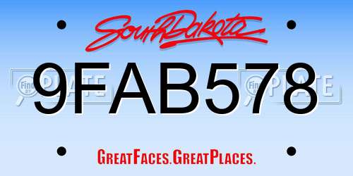 9FAB578 South Dakota License Plate
