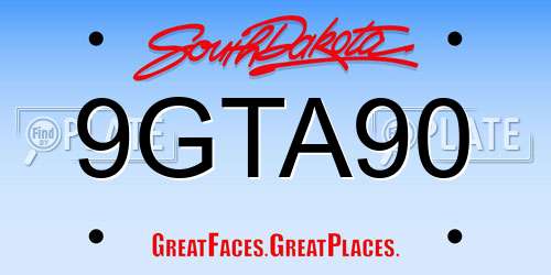 9GTA90 South Dakota License Plate