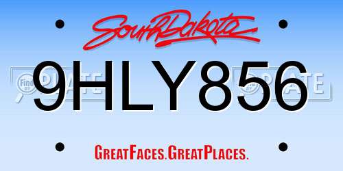 9HLY856 South Dakota License Plate