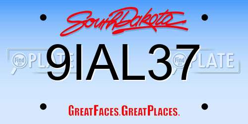 9IAL37 South Dakota License Plate