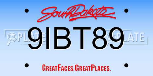 9IBT89 South Dakota License Plate