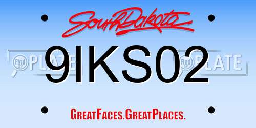 9IKS02 South Dakota License Plate