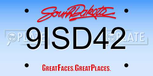 9ISD42 South Dakota License Plate