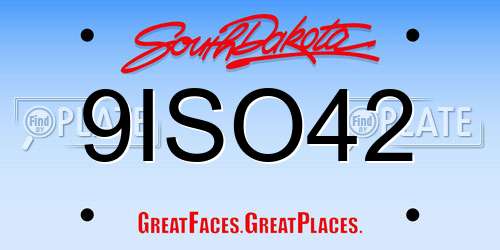 9ISO42 South Dakota License Plate