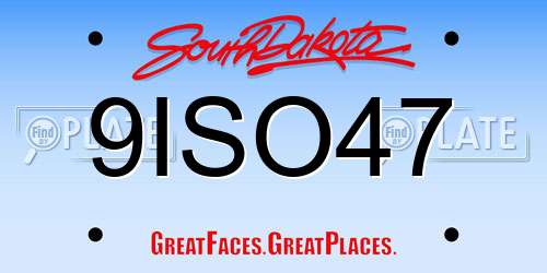 9ISO47 South Dakota License Plate