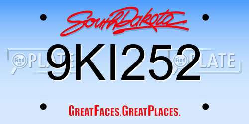 9KI252 South Dakota License Plate