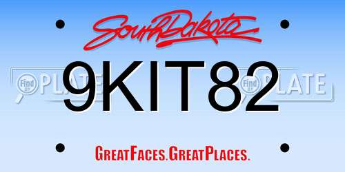 9KIT82 South Dakota License Plate