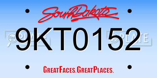 9KT0152 South Dakota License Plate