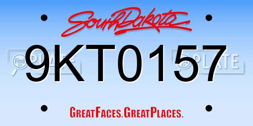 9KT0157 South Dakota License Plate