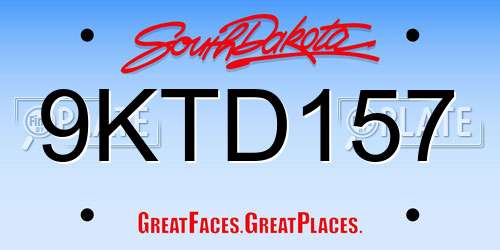 9KTD157 South Dakota License Plate
