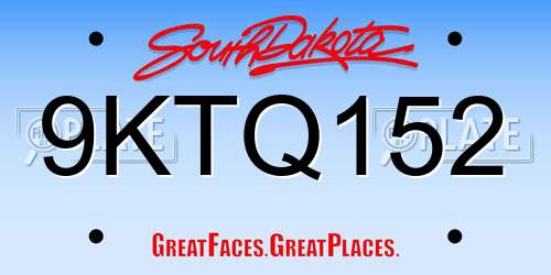 9KTQ152 South Dakota License Plate