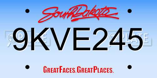 9KVE245 South Dakota License Plate