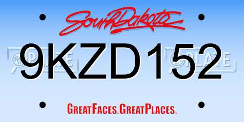 9KZD152 South Dakota License Plate