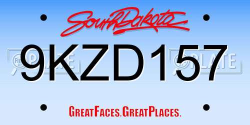 9KZD157 South Dakota License Plate