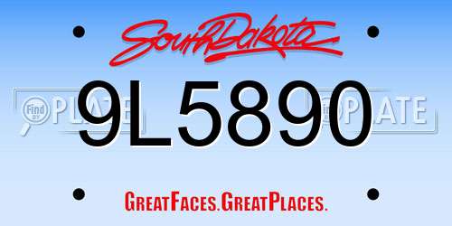 9L5890 South Dakota License Plate