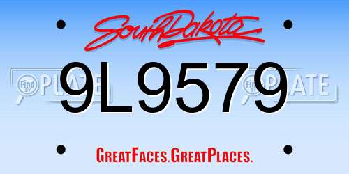 9L9579 South Dakota License Plate