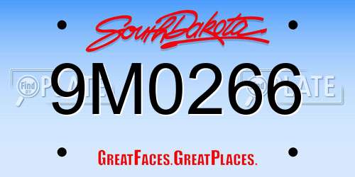 9M0266 South Dakota License Plate