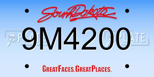 9M4200 South Dakota License Plate