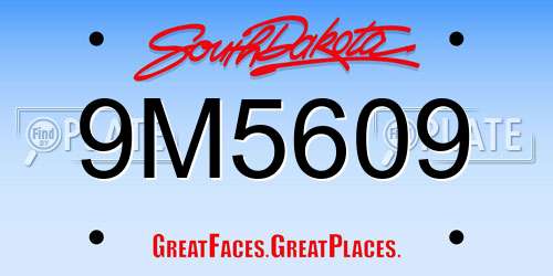 9M5609 South Dakota License Plate