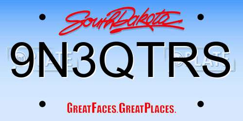 9N3QTRS South Dakota License Plate