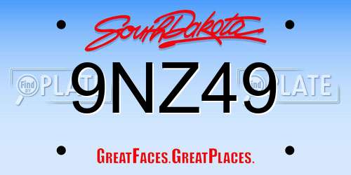 9NZ49 South Dakota License Plate