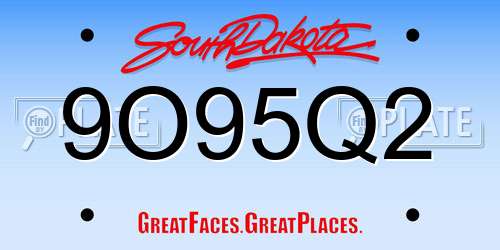 9O95Q2 South Dakota License Plate