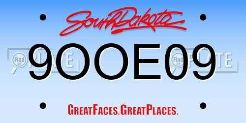 9OOE09 South Dakota License Plate