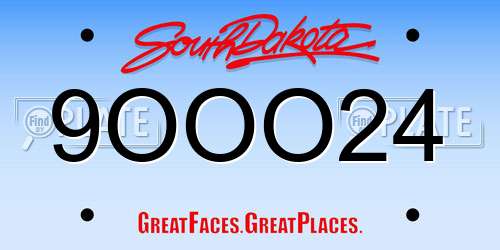 9OOO24 South Dakota License Plate