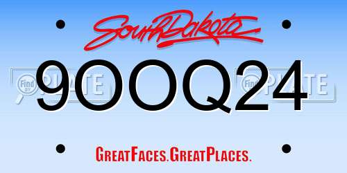 9OOQ24 South Dakota License Plate