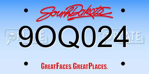 9OQ024 South Dakota License Plate