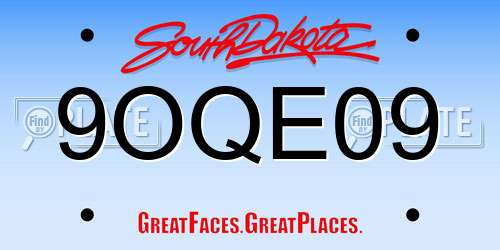 9OQE09 South Dakota License Plate