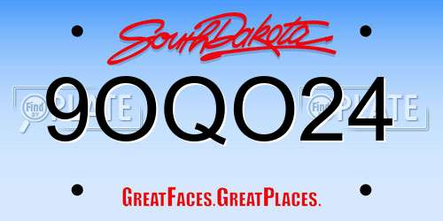 9OQO24 South Dakota License Plate