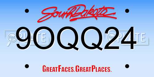 9OQQ24 South Dakota License Plate