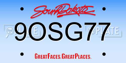 9OSG77 South Dakota License Plate