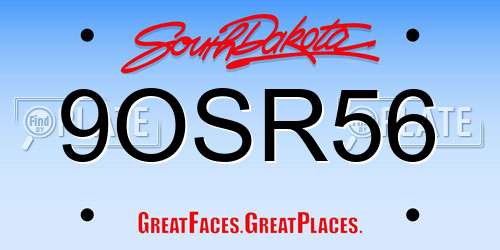 9OSR56 South Dakota License Plate
