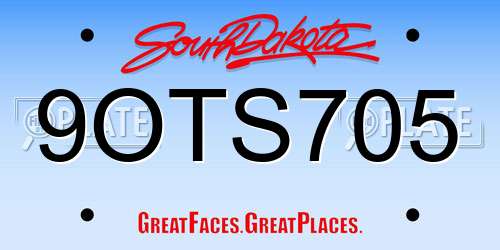 9OTS705 South Dakota License Plate