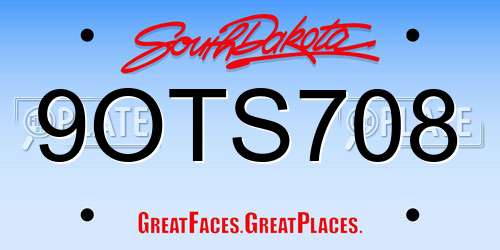 9OTS708 South Dakota License Plate