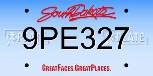 9PE327 South Dakota License Plate